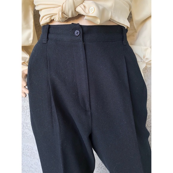 Vintage Pants - VINTAGE | Wool high waisted pleated front pants